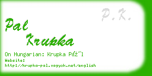 pal krupka business card